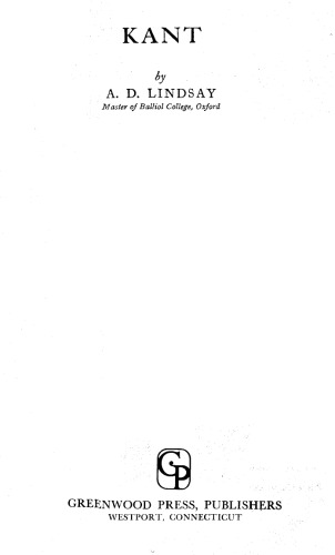 Kant (The Philosophy of Immanuel Kant)