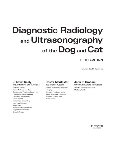Diagnostic Radiology and Ultrasonography of the Dog and Cat