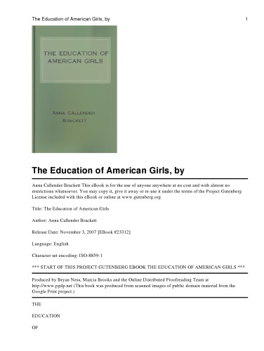 The Education of American Girls
