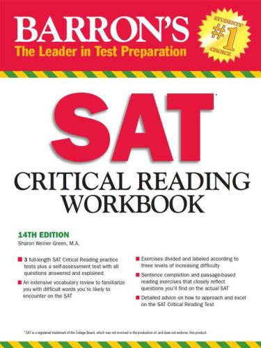 Barron's SAT Critical Reading Workbook, 14th Edition
