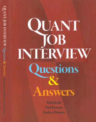 Quant Job Interview Questions And Answers