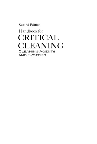 Handbook for Critical Cleaning: Cleaning Agents and Systems