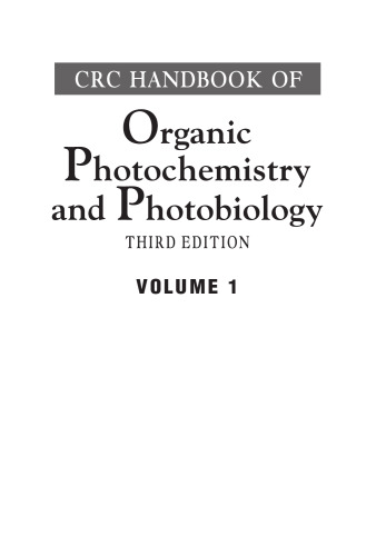 CRC Handbook of Organic Photochemistry and Photobiology, Third Edition - Two Volume Set
