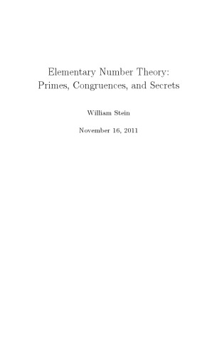 Elementary Number Theory: Primes, Congruences, and Secrets: A Computational Approach