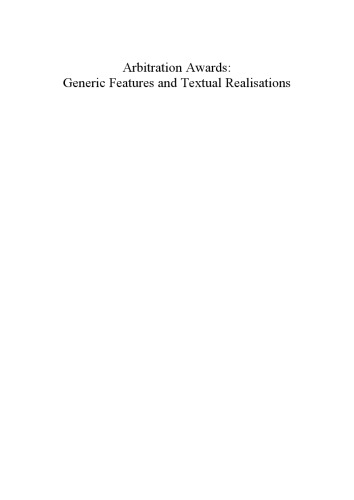 Arbitration Awards: Generic Features and Textual Realisations