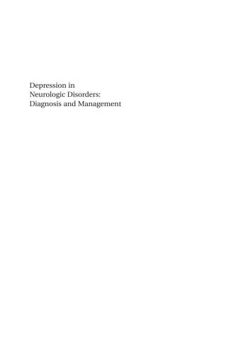 Depression in Neurologic Disorders: Diagnosis and Management