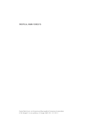 Tropical Rain Forests: An Ecological and Biogeographical Comparison