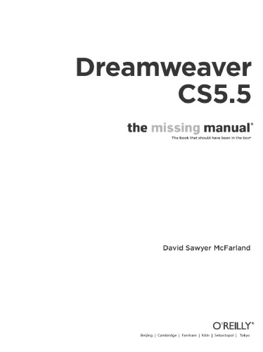Dreamweaver CS5.5: The Missing Manual