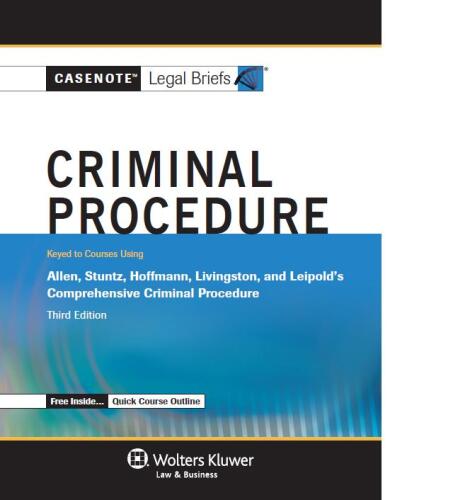 Criminal Procedure: Allen, Stuntz, Third Edition
