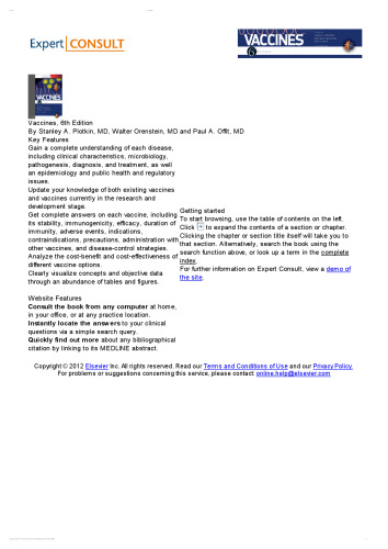 Vaccines: Expert Consult