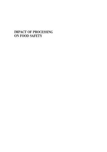 Impact of processing on food safety
