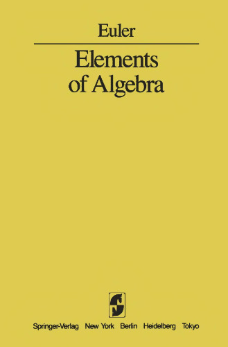 Elements of algebra.. With an introduction by C. Truesdell