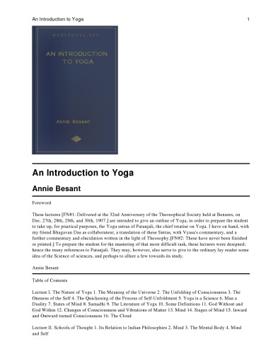 An Introduction to Yoga