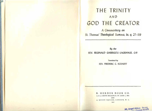 The Trinity and God the Creator