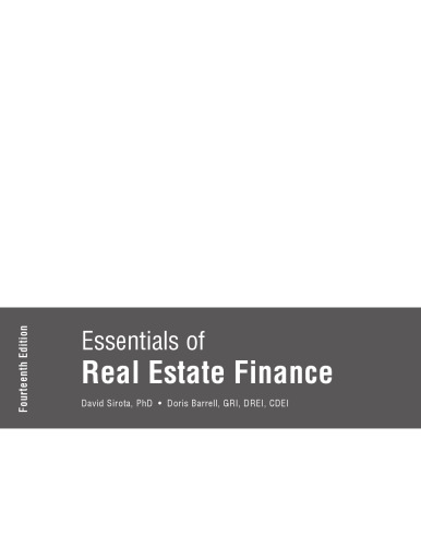 Essentials of Real Estate Finance, Fourteenth Edition