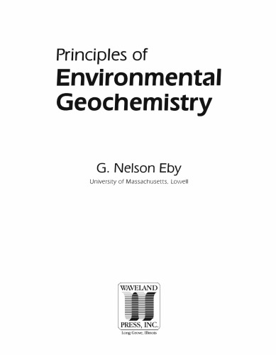 Principles of Environmental Geochemistry