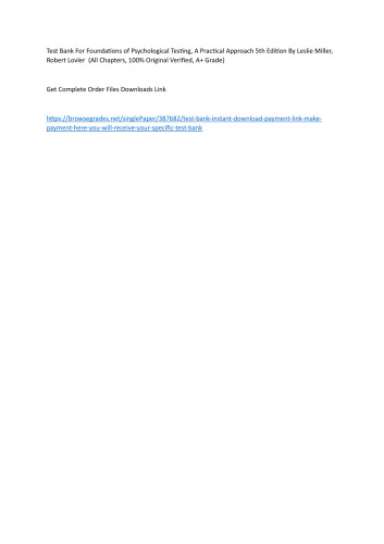 Foundations of Psychological Testing, A Practical Approach