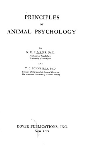 Principles Of Animal Psychology (Enlarged Edition)