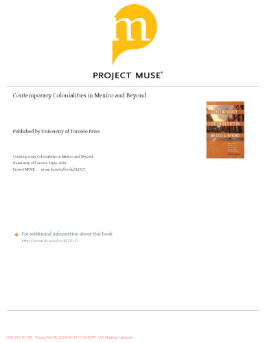 Contemporary Colonialities in Mexico and Beyond (Latinoamericana)