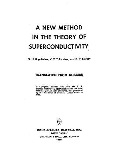 A New Method in the Theory of Superconductivity