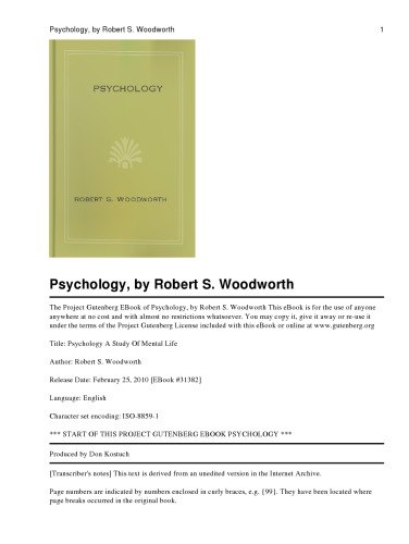 Psychology: A Study of Mental Life