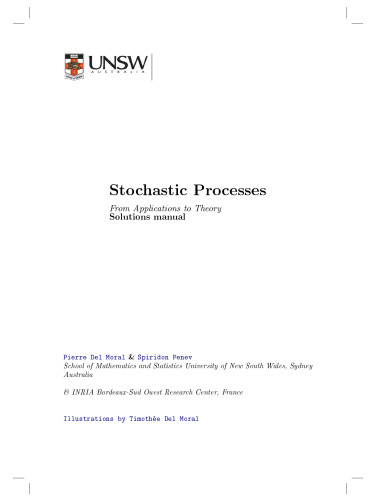 Stochastic Processes: From Applications to Theory (Solutions, Instructor Solution Manual)
