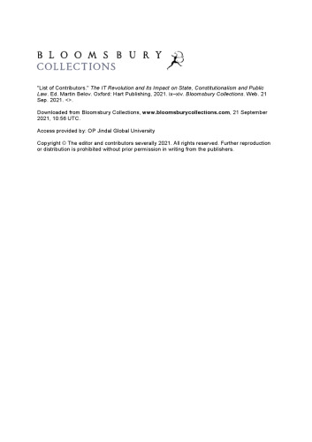The IT Revolution and its Impact on State, Constitutionalism and Public Law
