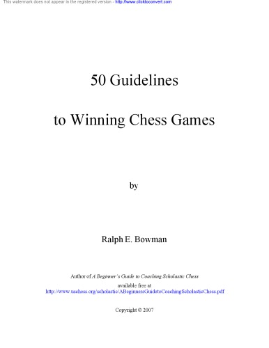 50 Guidelines to Winning Chess Games