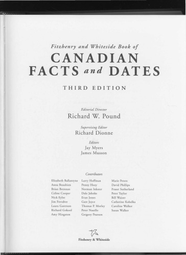 The Fitzhenry and Whiteside book of Canadian facts and dates