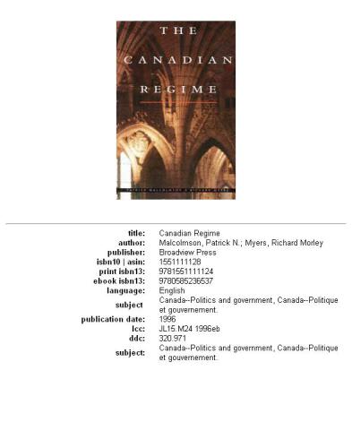The Canadian regime