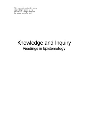 Knowledge & Inquiry: Readings in Epistemology