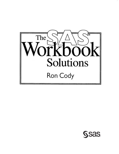 The SAS Workbook Solutions