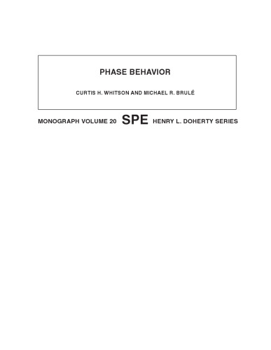 Phase Behavior (Henry L. Doherty series)