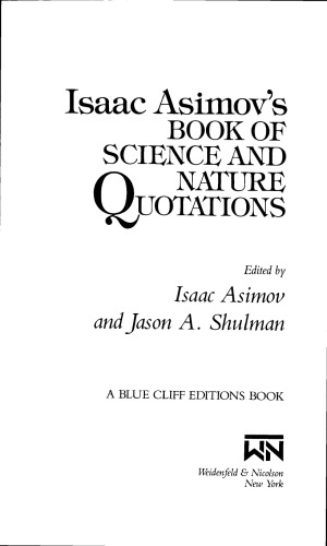 Isaac Asimov's Book of Science and Nature Quotations