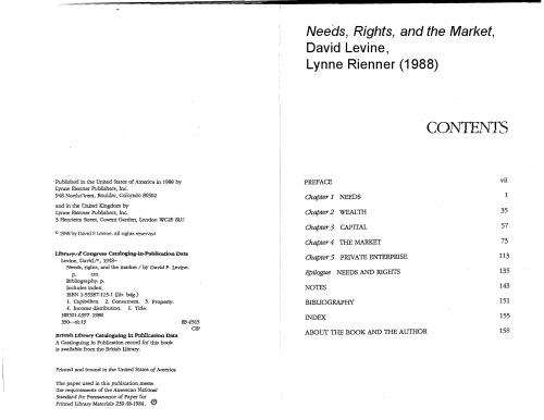 Needs, Rights, and the Market