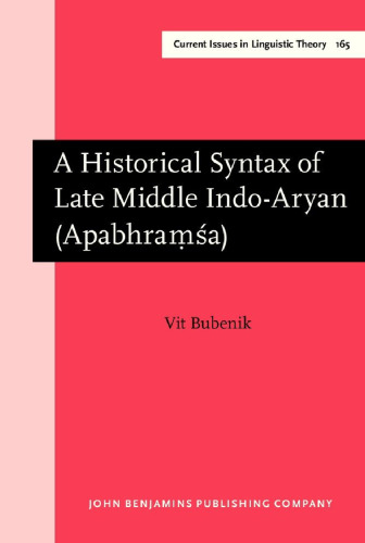 A Historical Syntax of Late Middle Indo-Aryan (Apabhraṃśa)