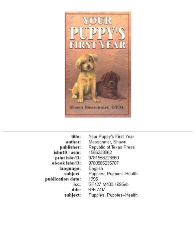 Your Puppy's First Year