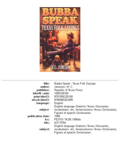 Bubba speak: Texas folk sayings