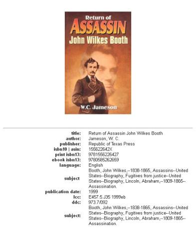 Return of assassin John Wilkes Booth