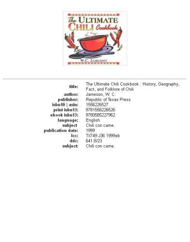 The Ultimate Chili Cookbook
