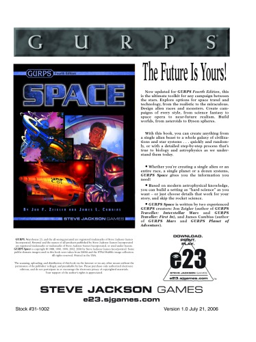 GURPS 4th edition. Space