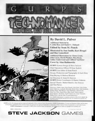 GURPS Technomancer (GURPS: Generic Universal Role Playing System)