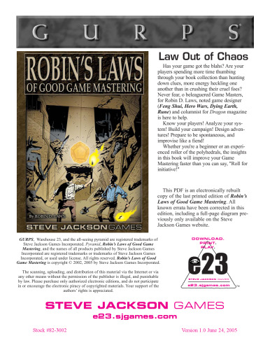 GURPS Classic: Robin's Laws of Good Game Mastering