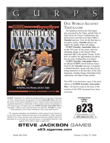 GURPS 4th edition. Traveller: Interstellar Wars