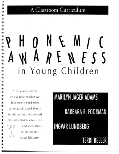 Phonemic Awareness in Young Children: A Classroom Curriculum