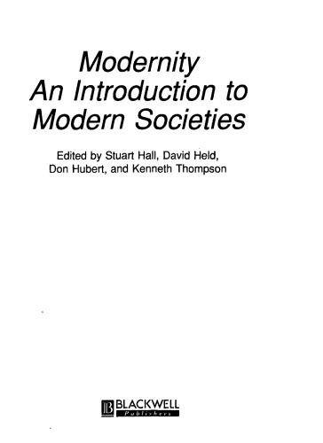 Modernity: An Introduction to Modern Societies