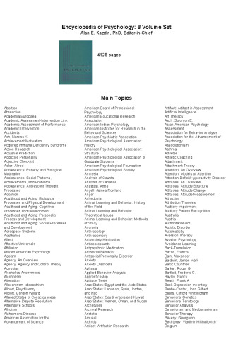 Encyclopedia of Psychology: 8-Volume Set