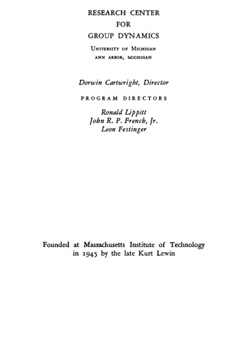 Resolving social conflicts ; Field theory in social science