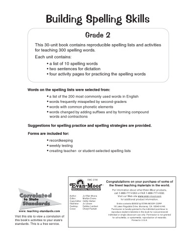 Building Spelling Skills, Grade 2