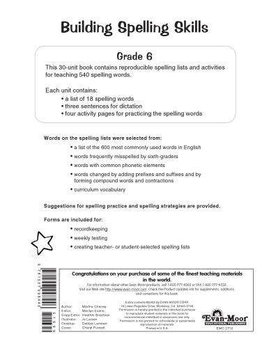 Building Spelling Skills, Grade 6